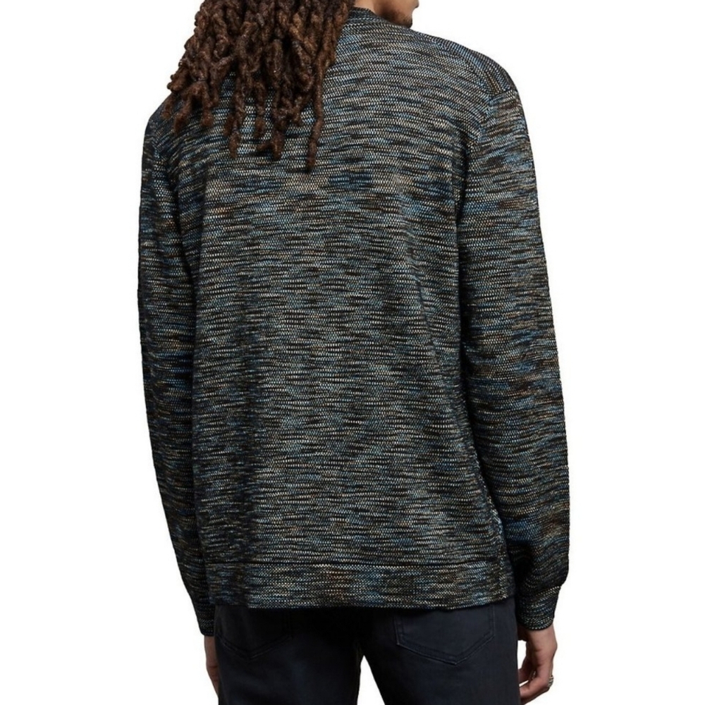 John Varvatos Collection Men's Sylvan Baseball Jacket Space Dyed Blue Topaz M - Picture 2 of 16